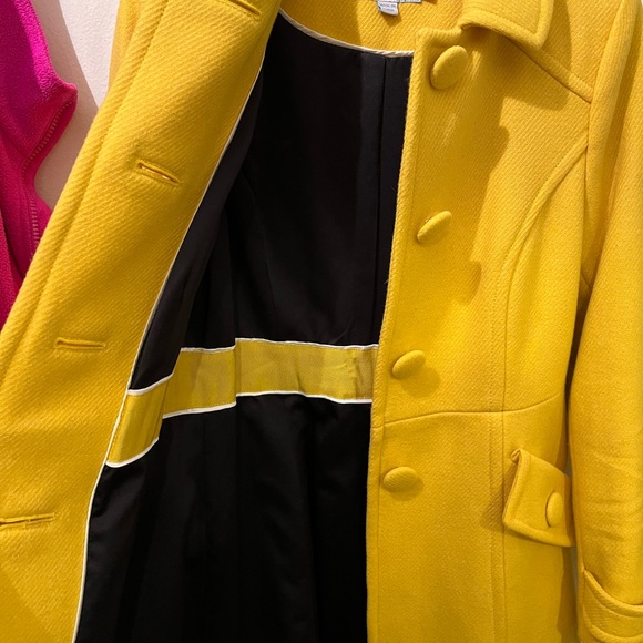 Boden Fit & Flare Wool Lottie Coat Yellow Size 2 - Picture 3 of 13